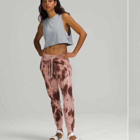 NWT New LULULEMON Warm Down Jogger Sweatpants Marble Tie Dye French Press MD3Y 8 - Picture 4 of 6